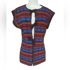 1970s it’s‎ pure Gould, Made in USA, Nordic Inspired Tie Wool Blend Sweater Vest